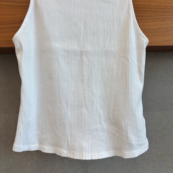 Maeve White Ribbed Top, Size M - Picture 3 of 6